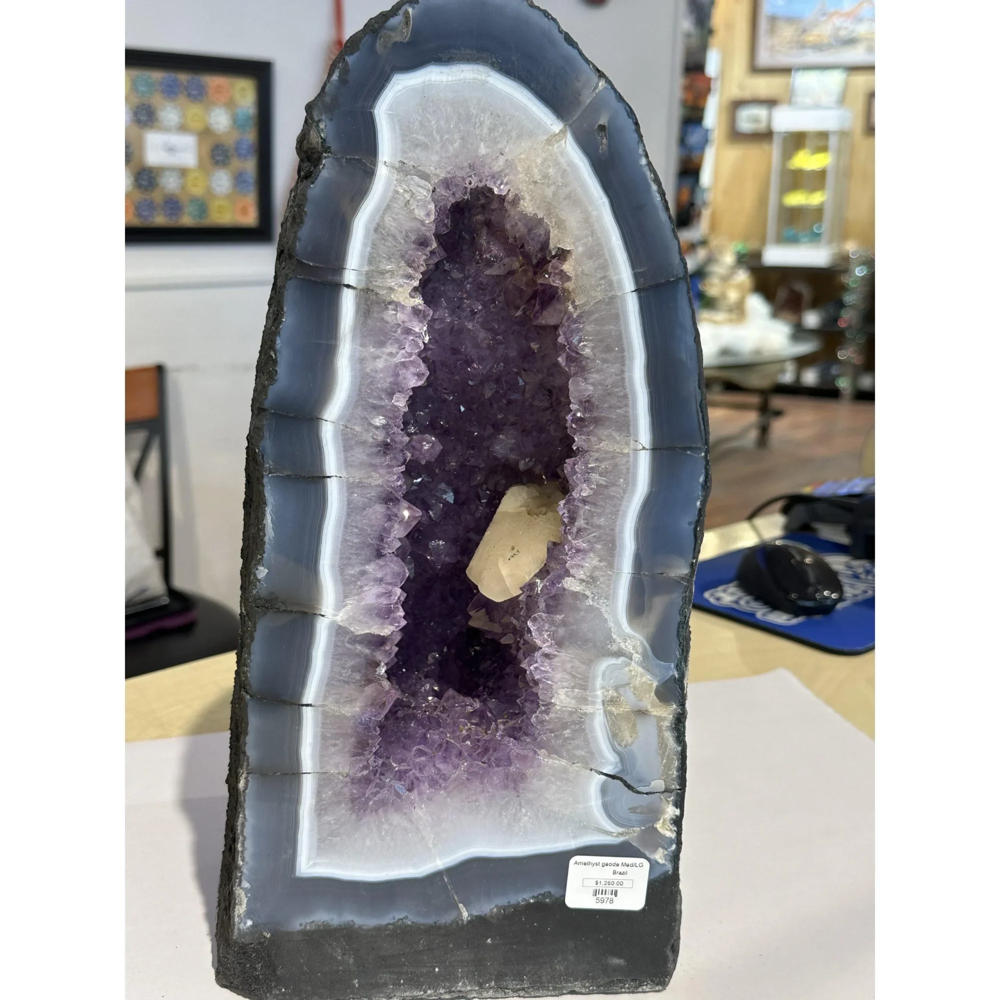 Amethyst Cathedral with Calcite crystal, Brazil Prehistoric Online