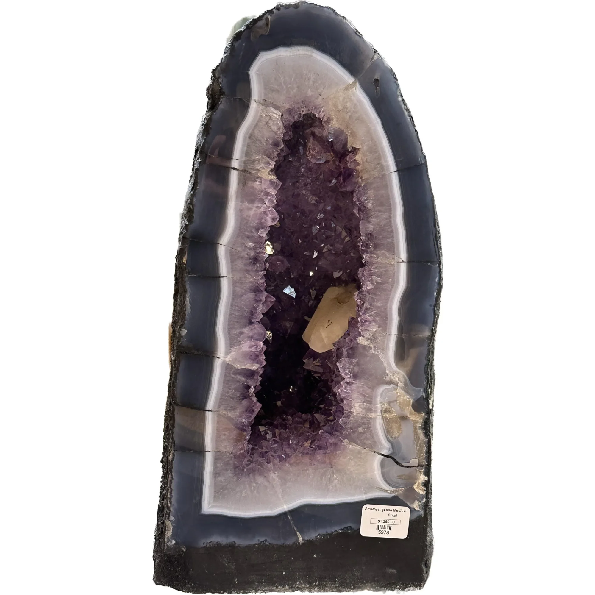 Amethyst Cathedral with Calcite crystal, Brazil Prehistoric Online