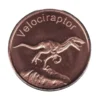 Velociraptor copper coin, 1oz Prehistoric Online