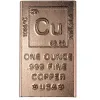 Copper bar, 1 oz, .999 pure Prehistoric Online