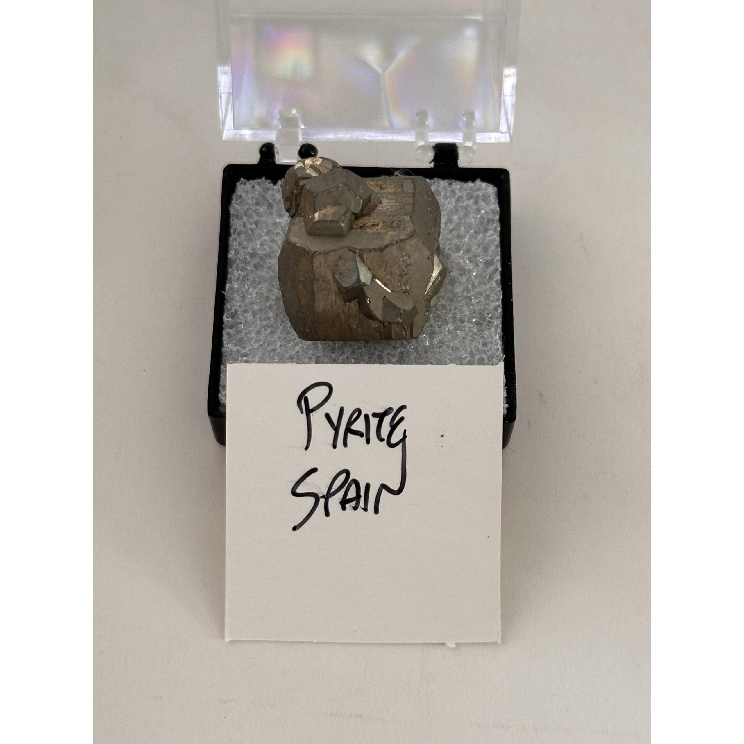 Pyrite cube thumbnail mineral, Spain Prehistoric Online