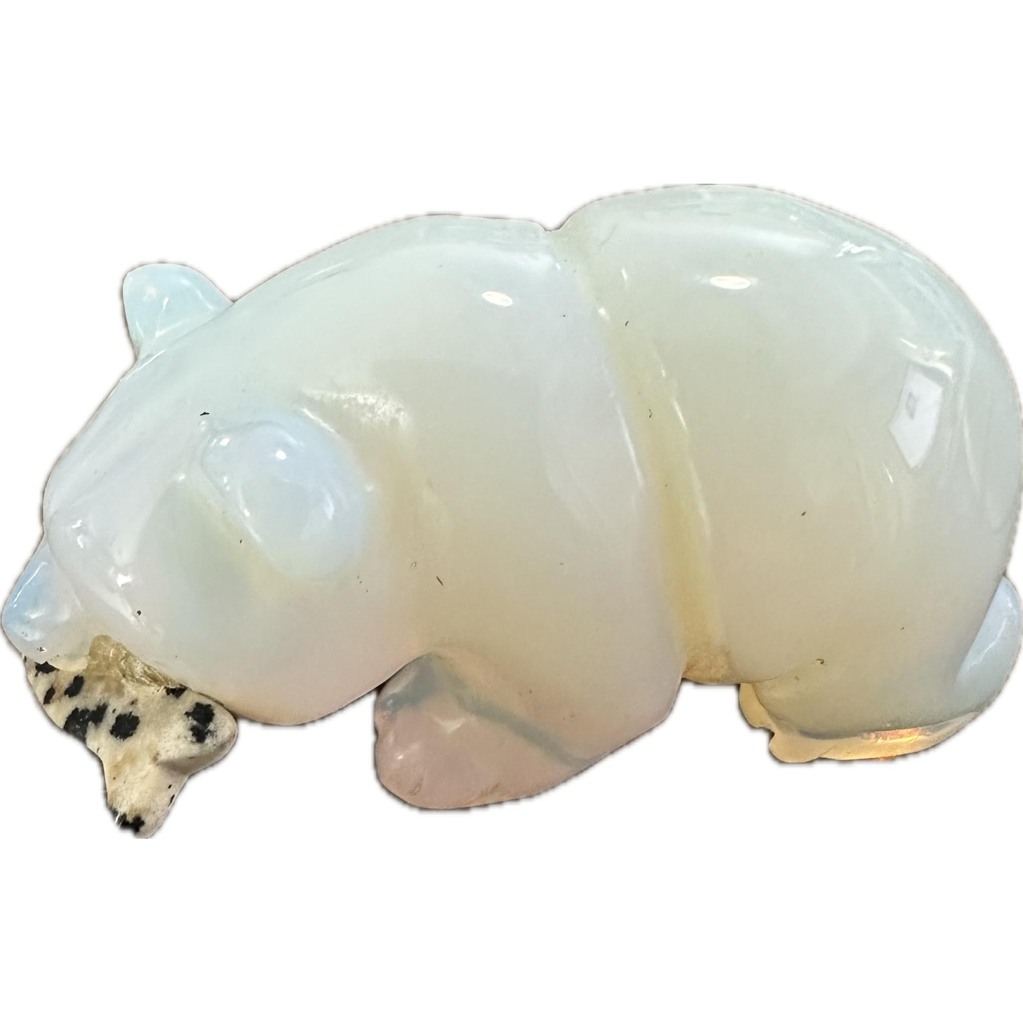 Opalite sitting Cocker Spaniel, 1 1/2 inches, Hand Carved Prehistoric Online