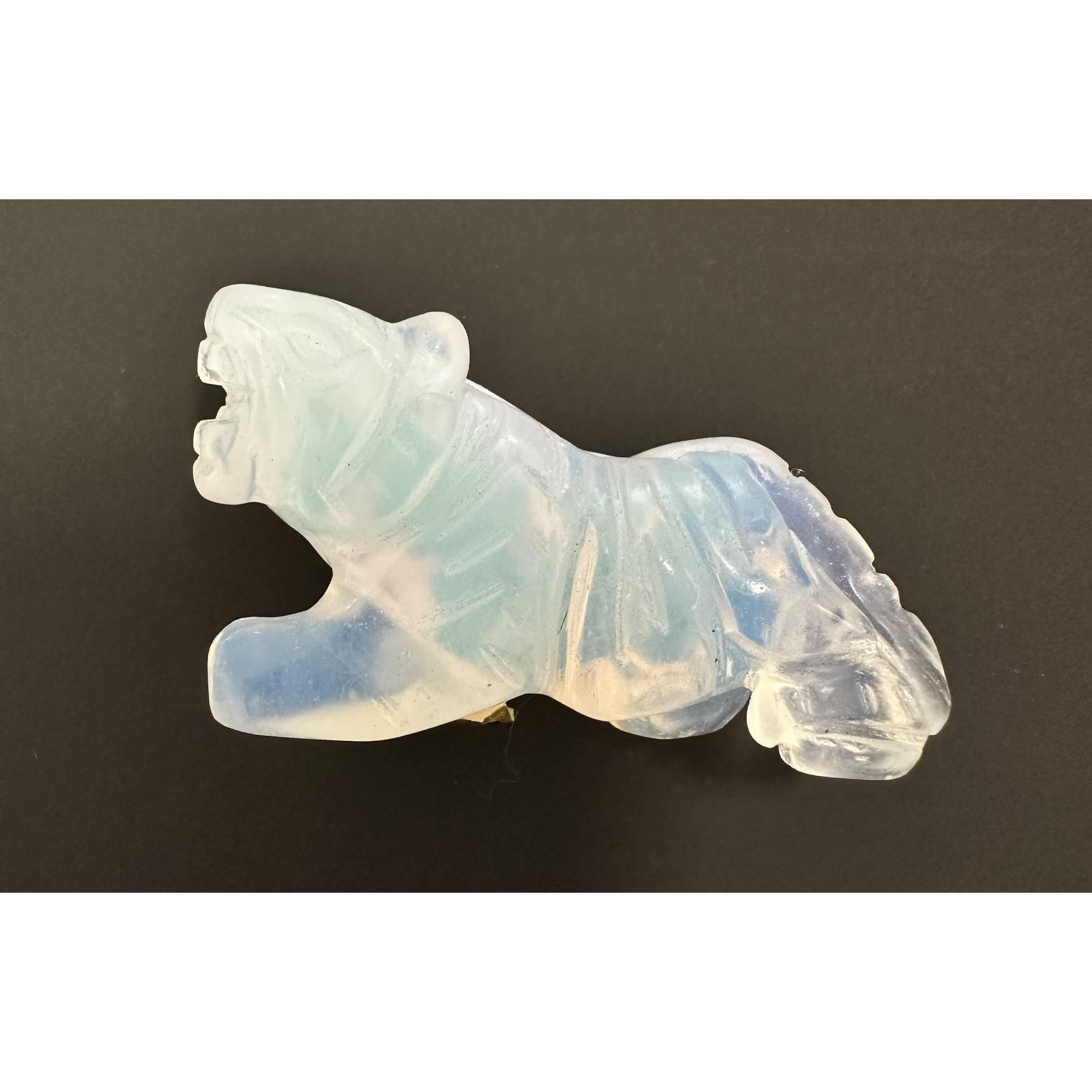 Opalite Tiger, 2 1/4 inches, Hand Carved Prehistoric Online