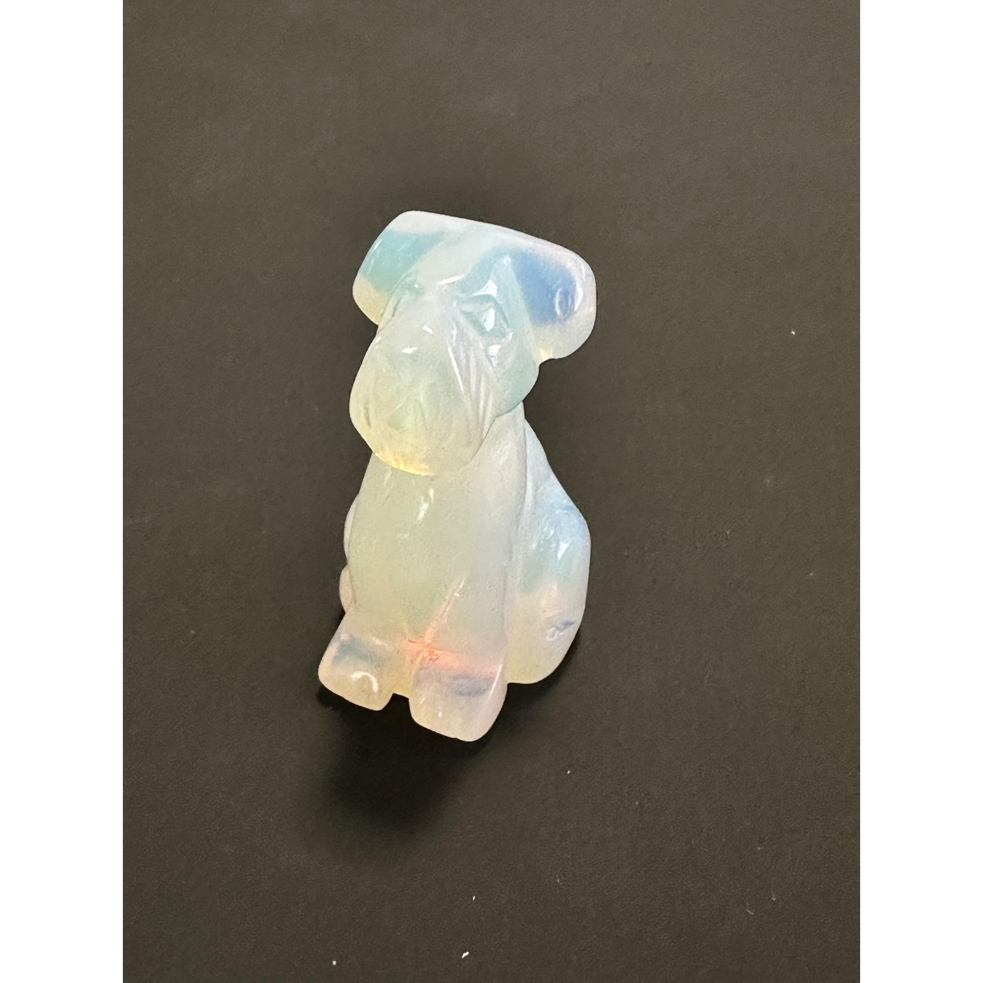 Opalite sitting Dog, 2 inches, Hand Carved Prehistoric Online