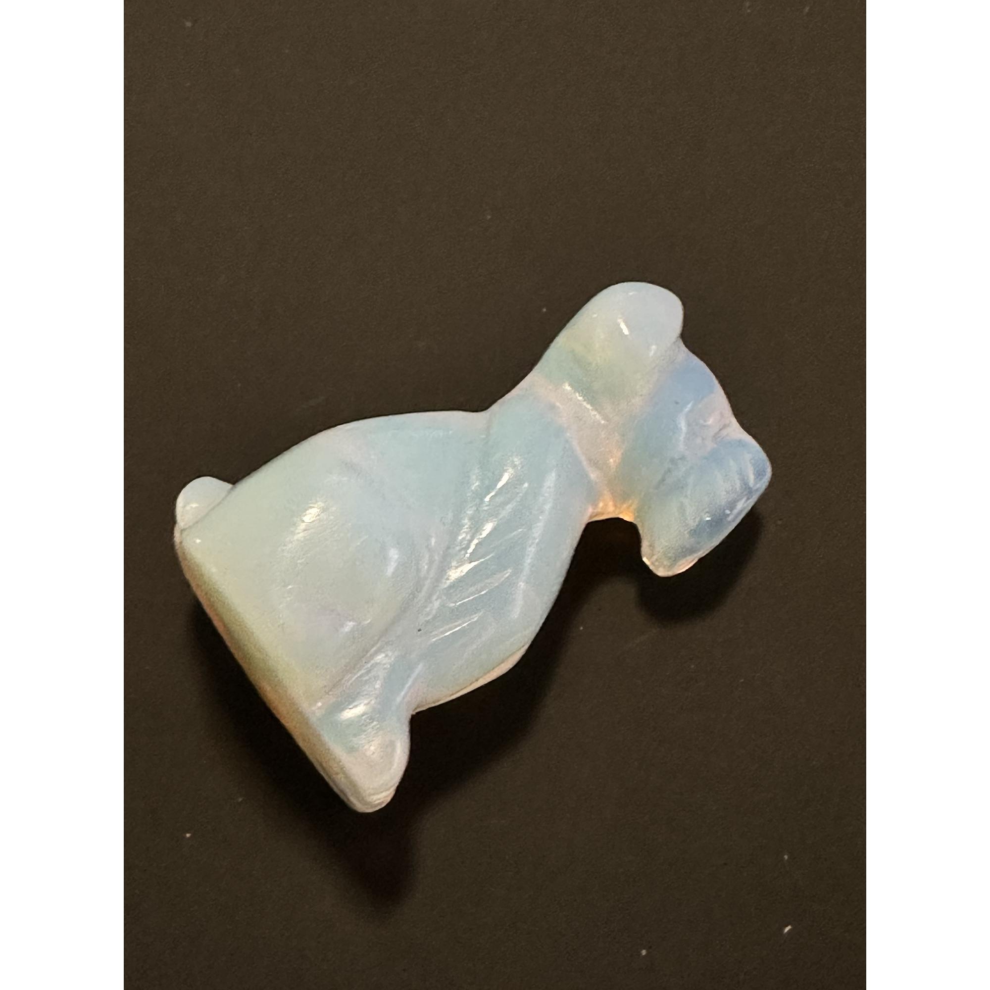 Opalite sitting Dog, 2 inches, Hand Carved Prehistoric Online