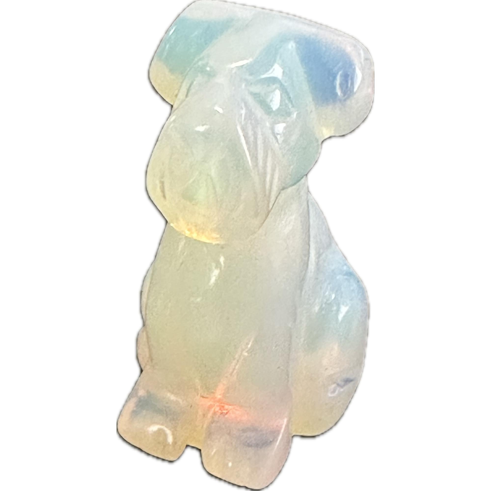 Opalite sitting Dog, 2 inches, Hand Carved Prehistoric Online
