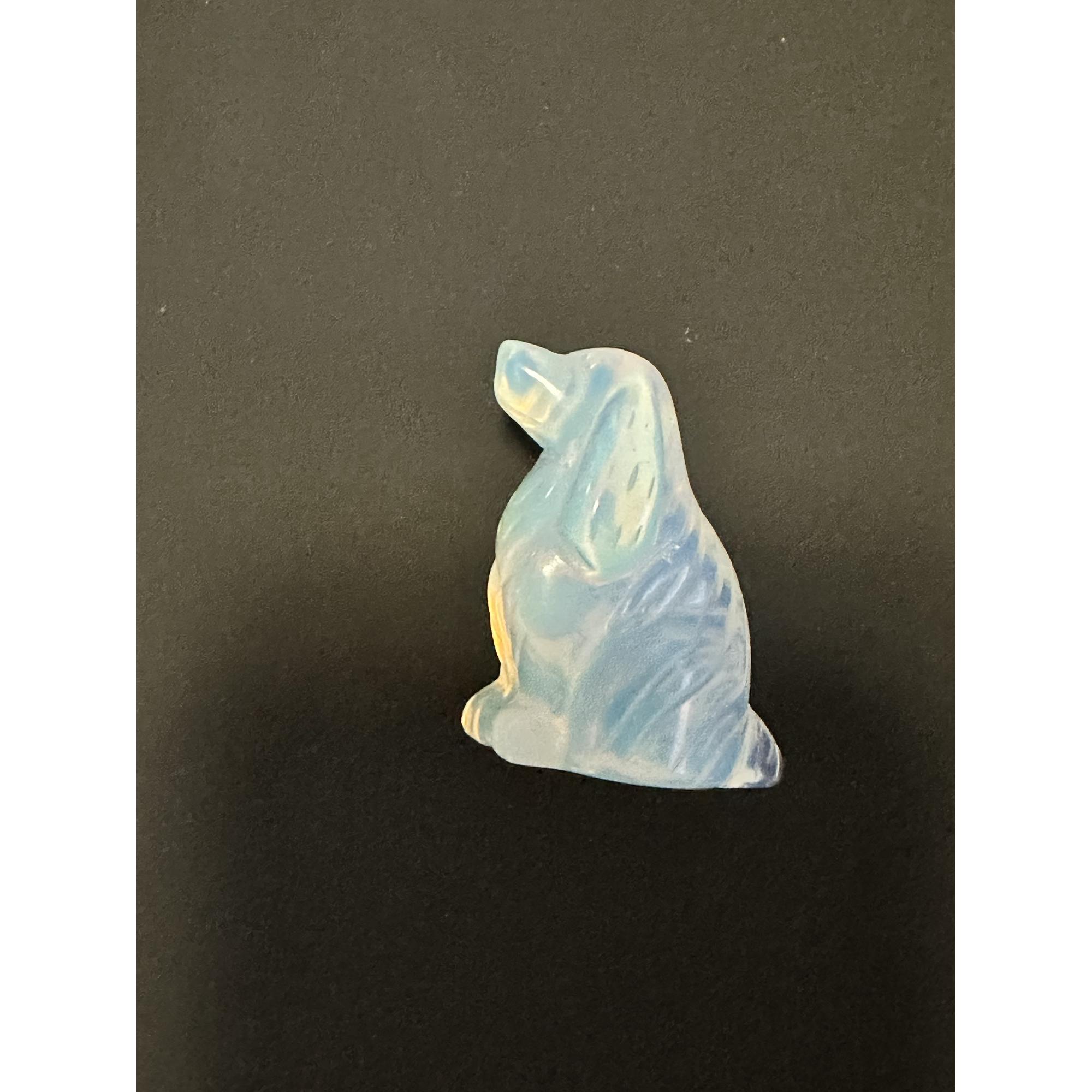 Opalite sitting Cocker Spaniel, 1 1/2 inches, Hand Carved Prehistoric Online