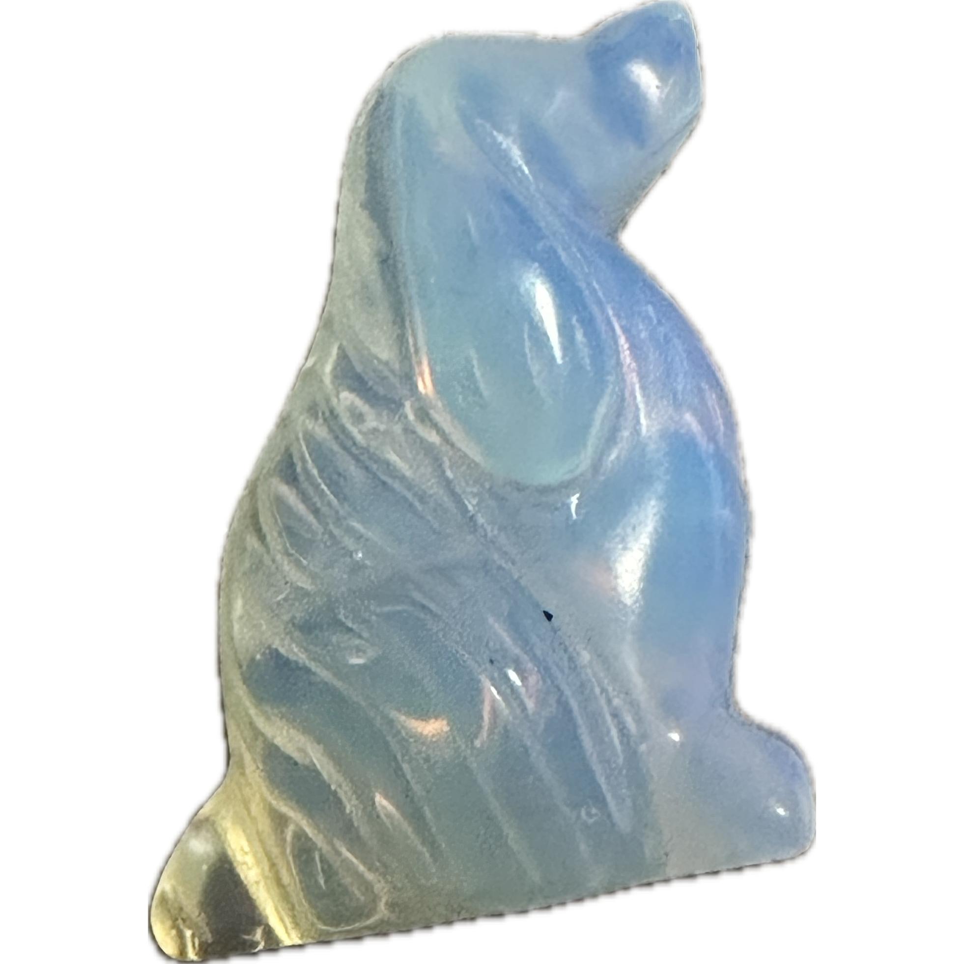 Opalite sitting Cocker Spaniel, 1 1/2 inches, Hand Carved Prehistoric Online