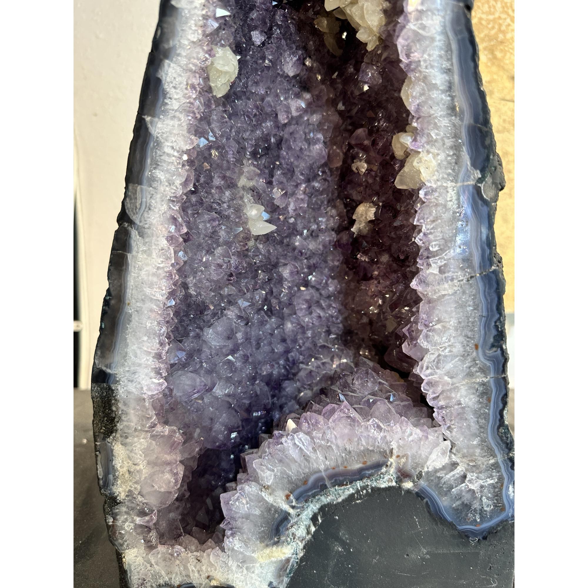 Amethyst Cathedral with Calcite crystal Prehistoric Online