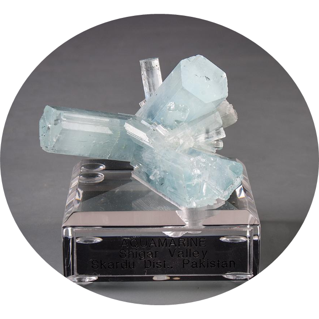 Aquamarine crystal on acrylic base Prehistoric Online