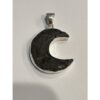 Tektite moon in sterling silver pendant Prehistoric Online