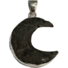 Tektite moon in sterling silver pendant Prehistoric Online