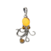 Amber pendant, Octopus, Sterling Prehistoric Online