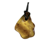 Amber pendant on leather cord , Lithuania Prehistoric Online