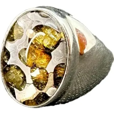 Sericho Pallasite meteorite ring