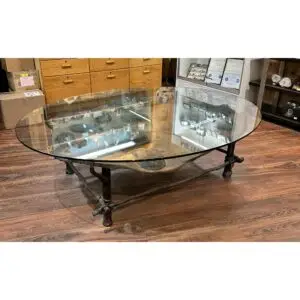 Trilobite Table, Wrought Iron base