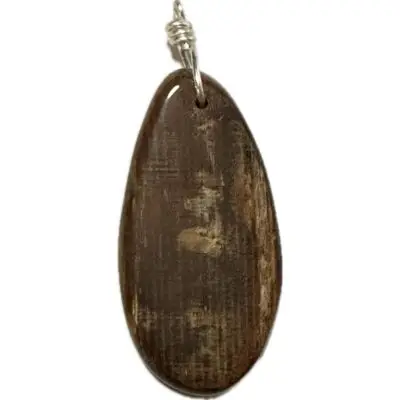 Petrified wood pendant, hand wrapped