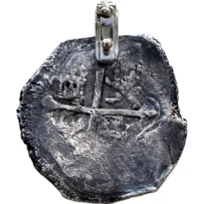 Shipwreck silver, 1/4 Reale pendant