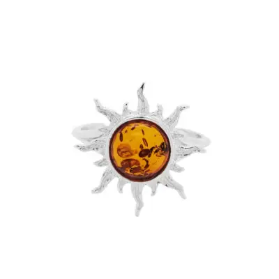 Amber Ring Sterling Silver