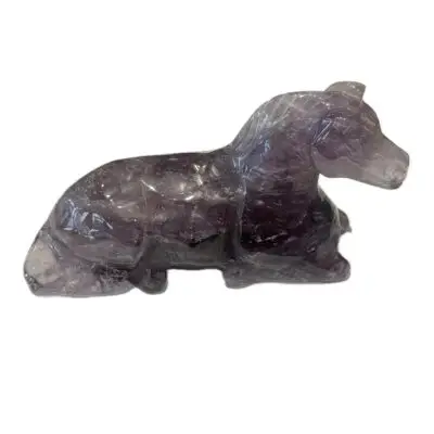 Amethyst carved Horse, 7″x 6″